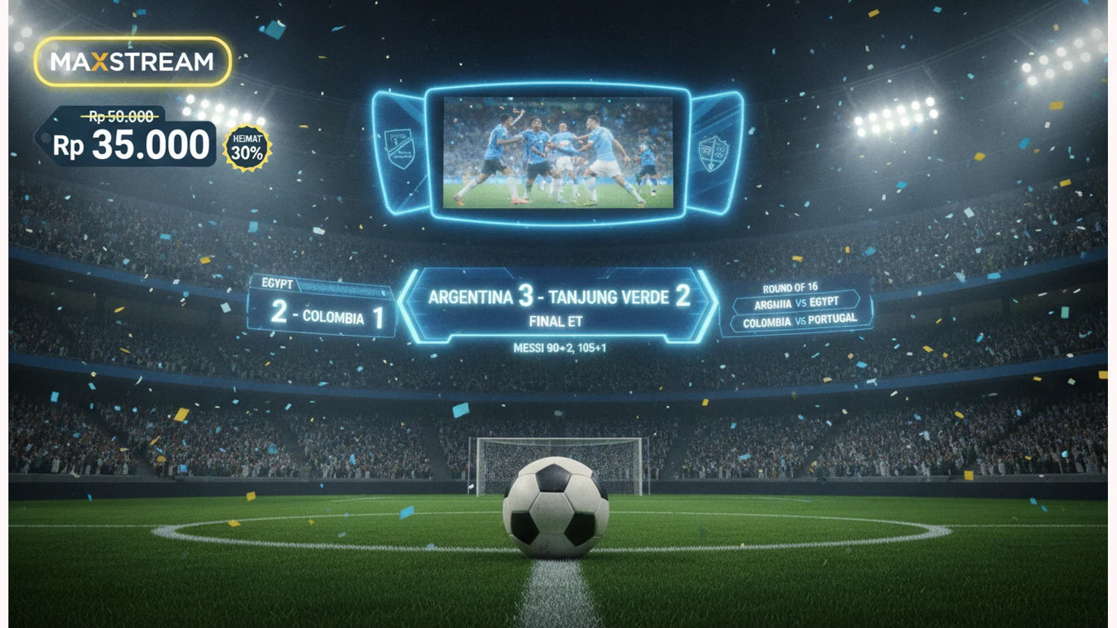 Argentina Lolos Dramatis 3-2, Messi vs Salah di 16 Besar