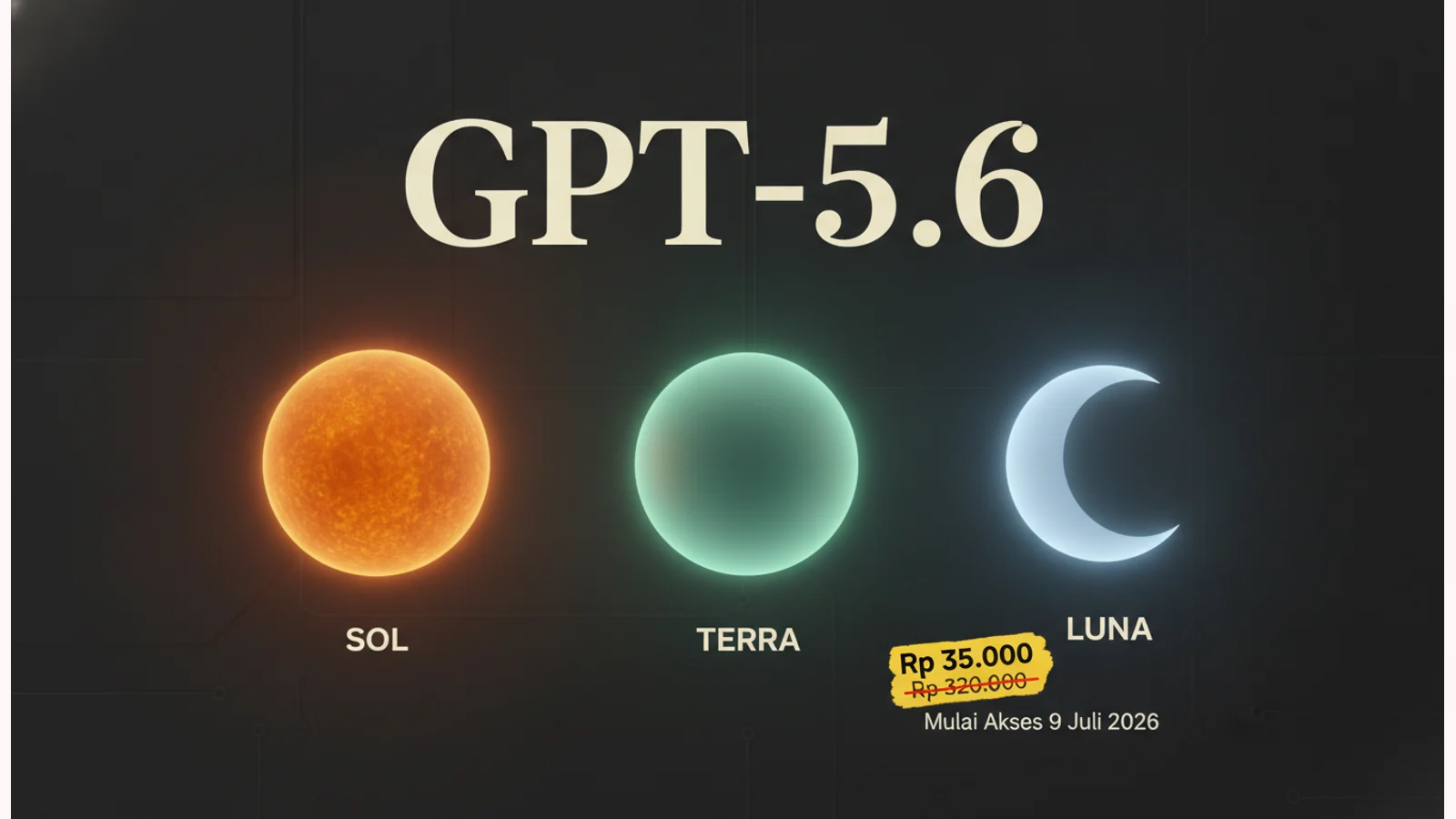 GPT-5.6 Rilis: Sol, Terra, Luna & Harga di Indonesia