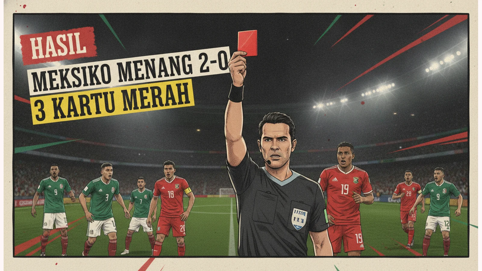 Hasil Piala Dunia 2026: Meksiko Menang, 3 Kartu Merah
