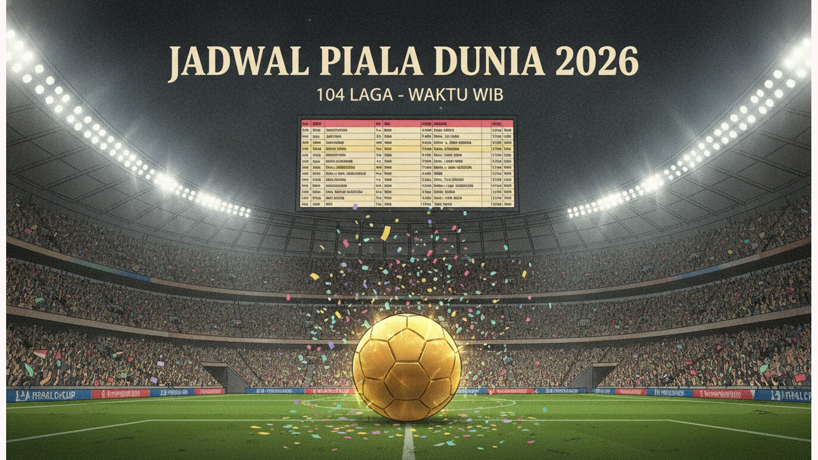 Jadwal Piala Dunia 2026 Lengkap WIB: 104 Laga, 12 Grup