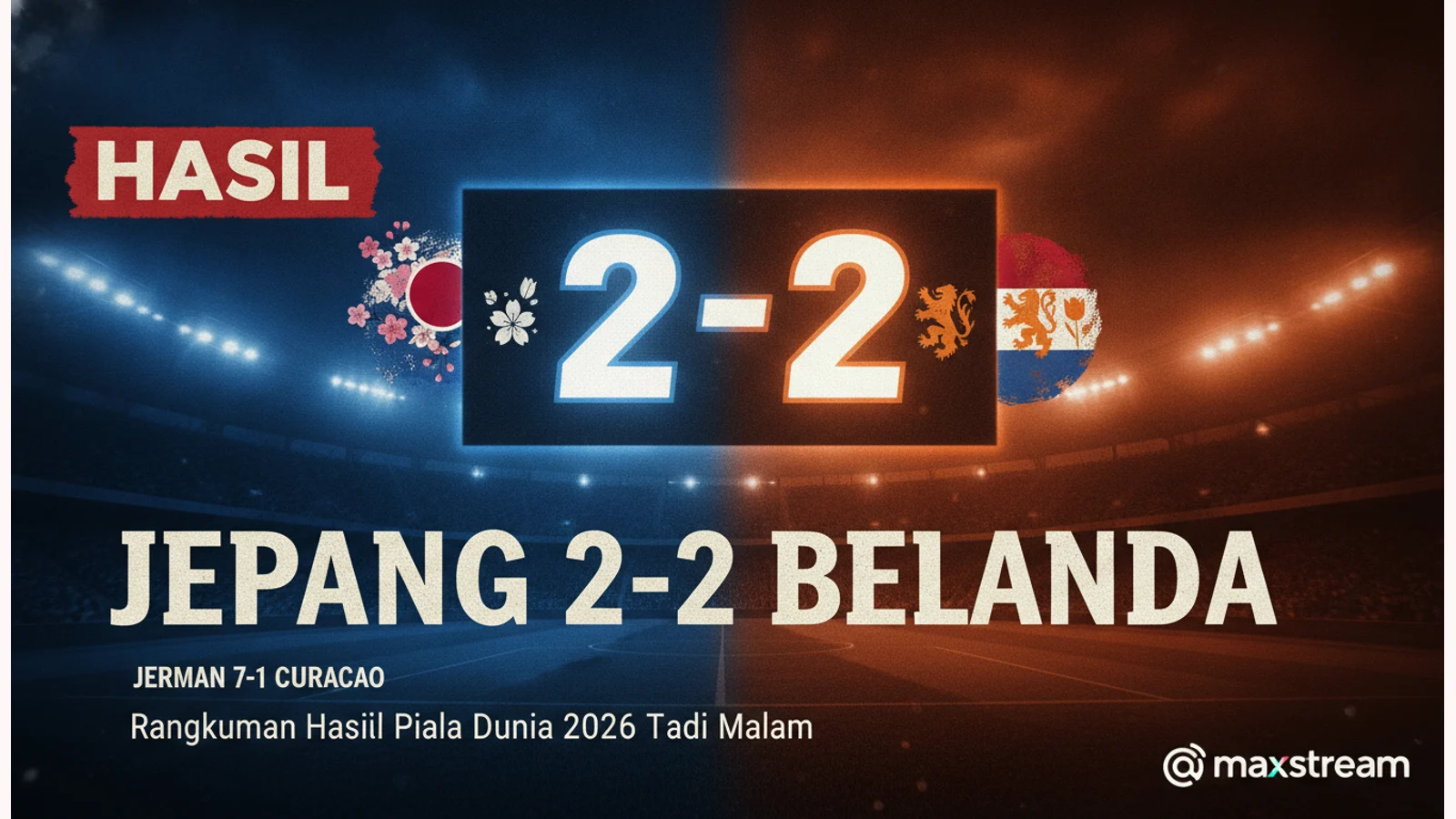 Jepang Tahan Belanda 2-2, Jerman Pesta 7-1 Lawan Curacao